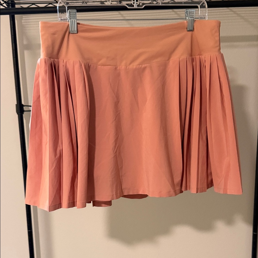 Elegant Coral Pleated Skort